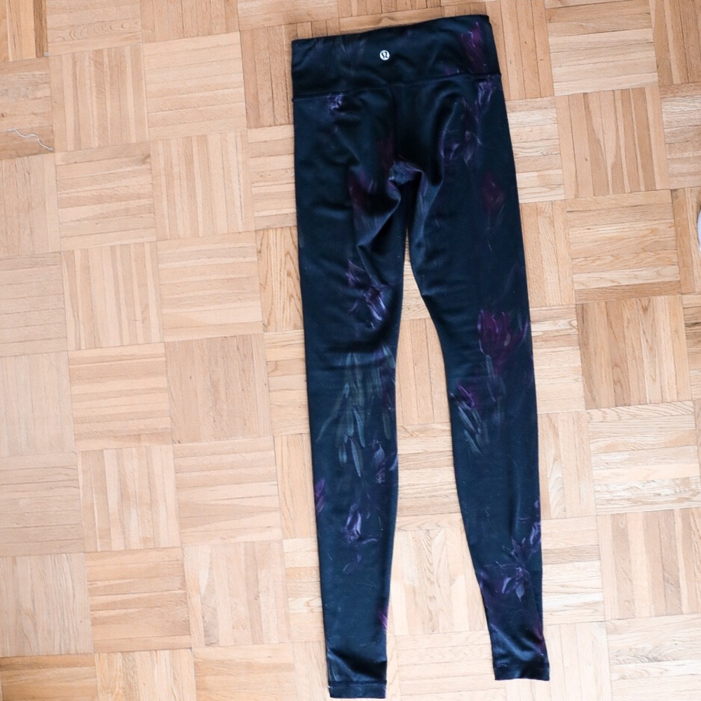 Lululemon black leggings with floral print
